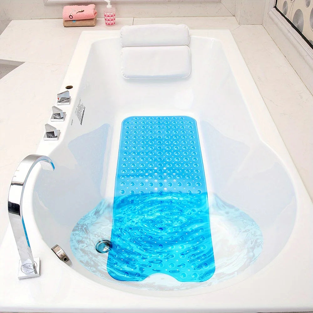 1Pc non-slip shower mat bathtub mat with drain holes and suction cups