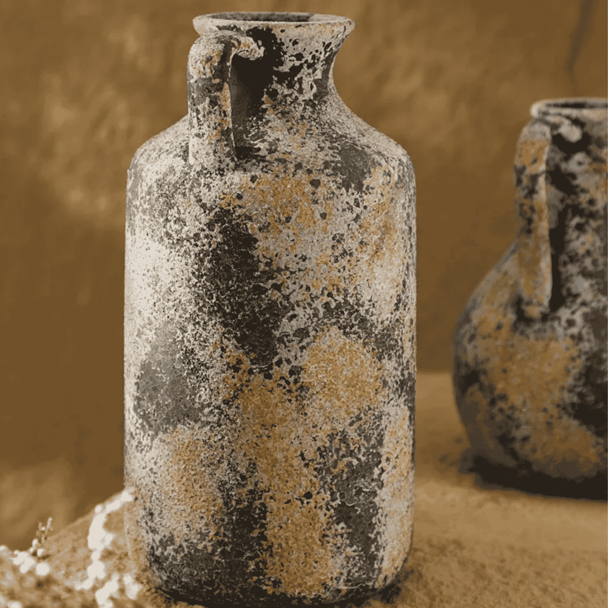 Wabi Sabi Earthenware Vase, Textured Handmade Ceramic