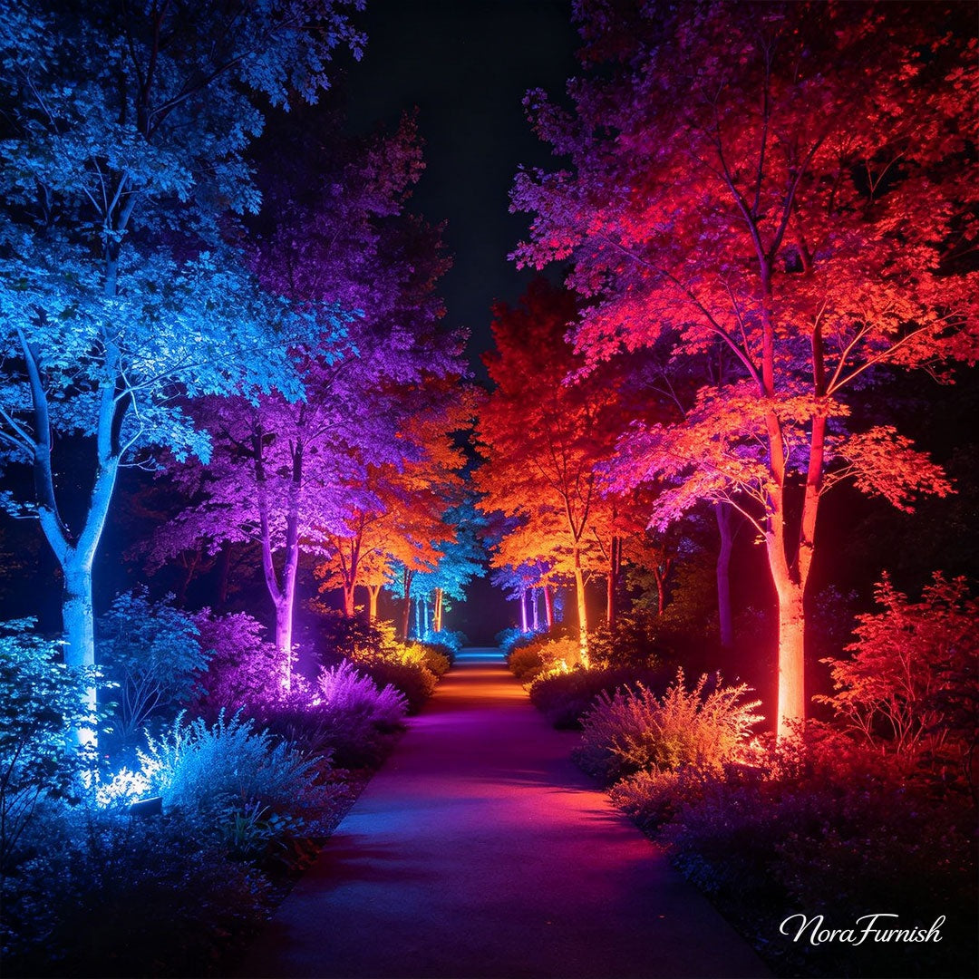 RGB Color Changing Flood Light, Gray Aluminum Outdoor Light, view 2