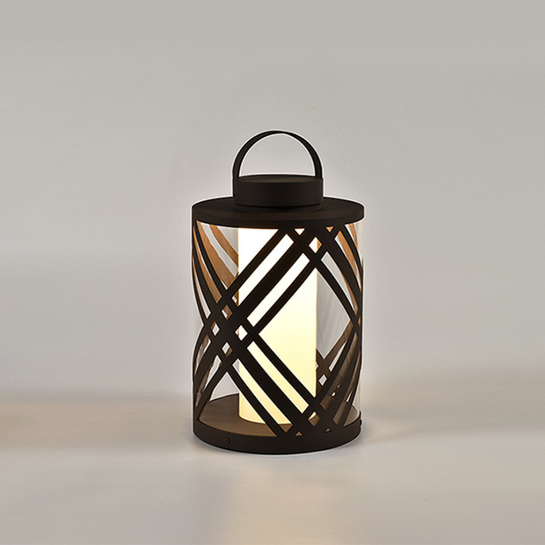 Crisscross Lattice Landscape Light, Coffee Stainless Steel Lamp
