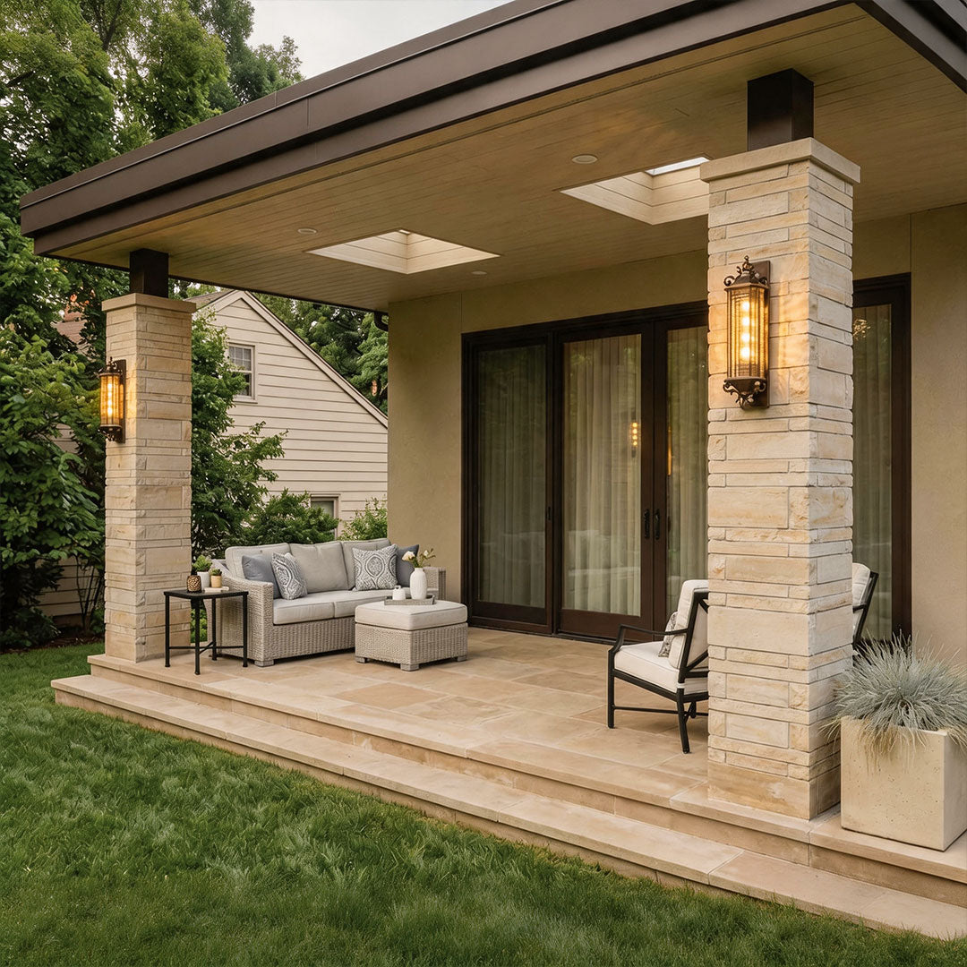 Heritage Lantern Outdoor Wall Light, Bronze Garden Sconce