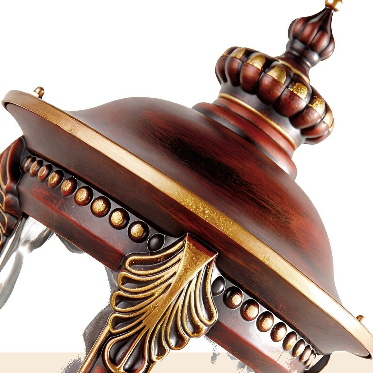 Acanthus Leaf Lantern Porch Light, Red Brown Cast Aluminum Sconce 10