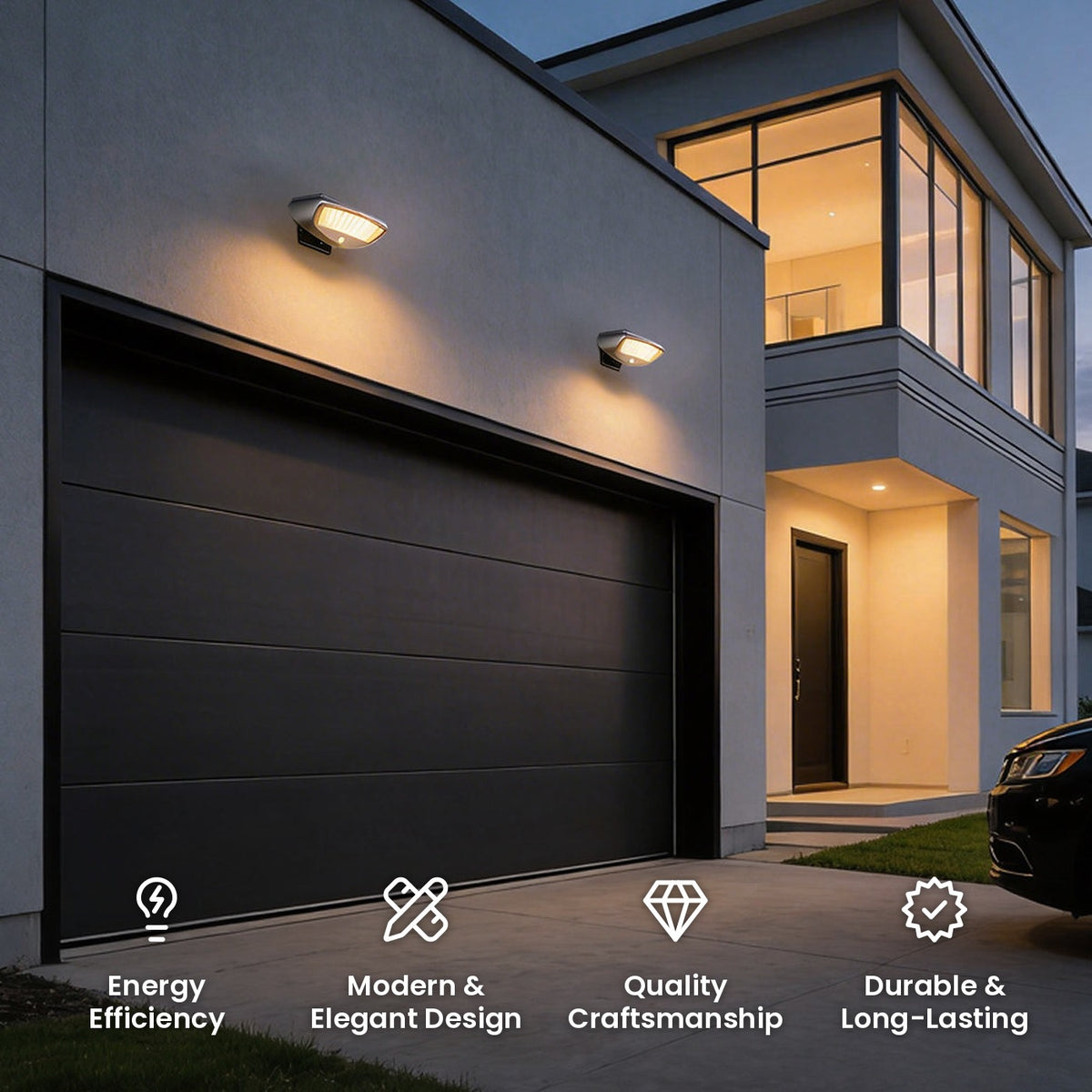 Adjustable Motion Solar Wall Light: energy efficiency, modern and elegant design, quality craftsmanship, durable and long-lasting
