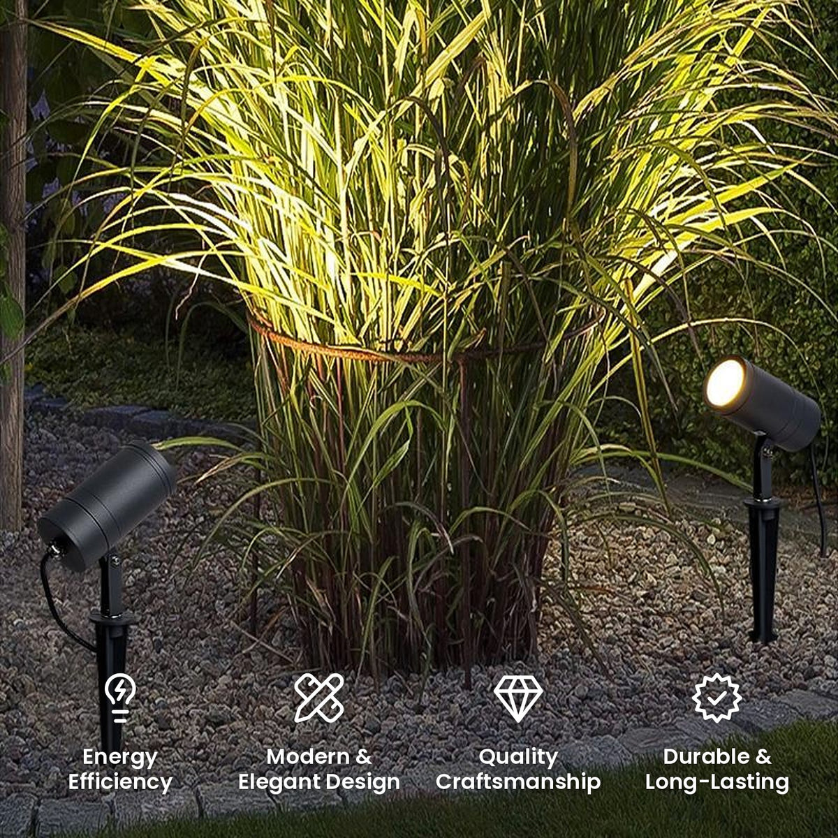 Compact Round Tree Spotlight: energy efficiency, modern and elegant design, quality craftsmanship, durable and long-lasting