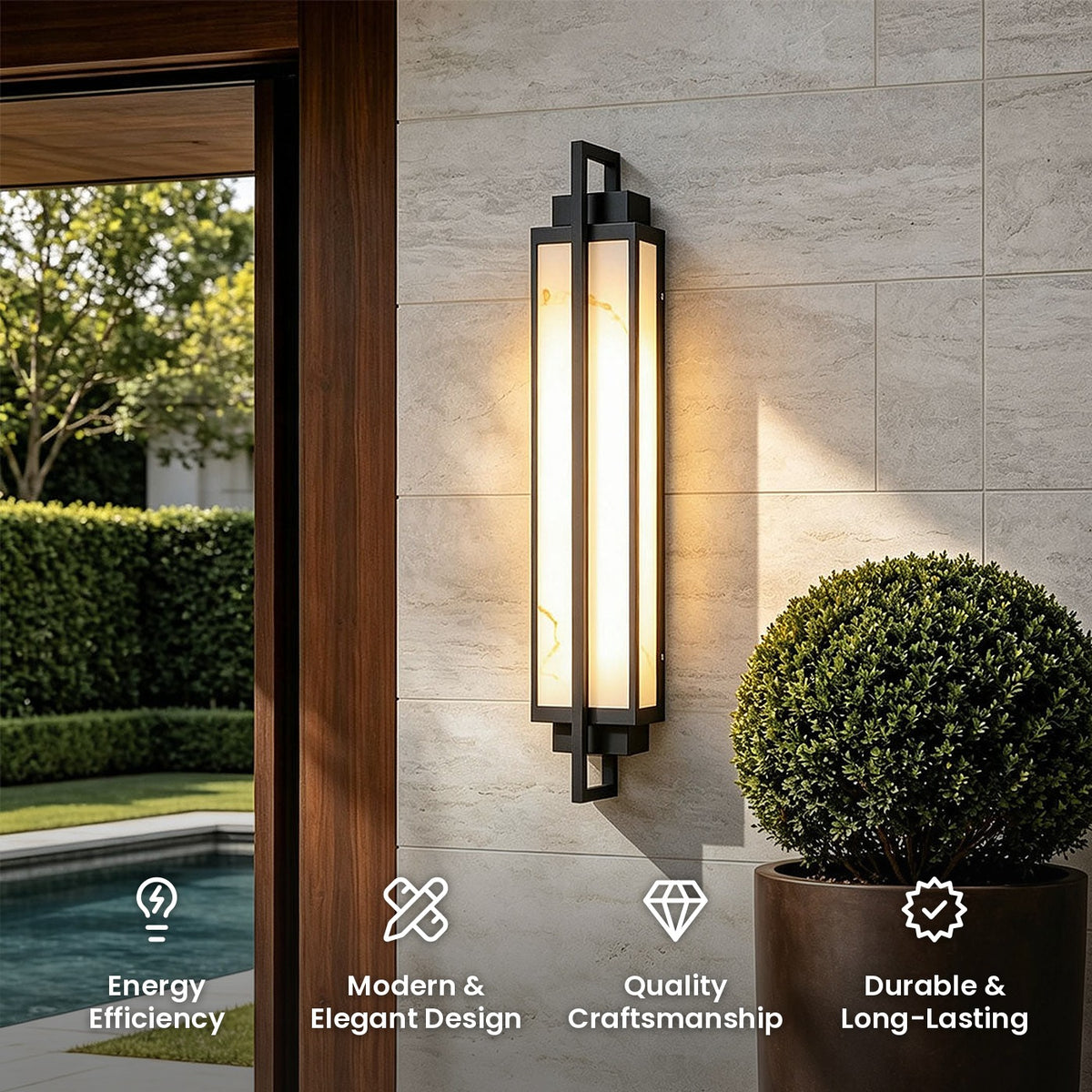Alabaster Linear Wall Light: energy efficiency, modern and elegant design, quality craftsmanship, durable and long-lasting