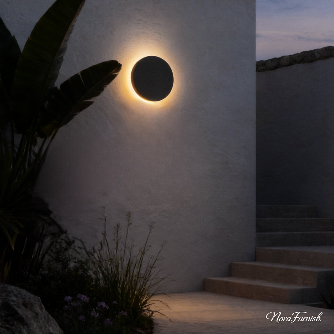 Backlit Flat Wall Light, Gray Cast Aluminum Outdoor Sconce, view 11