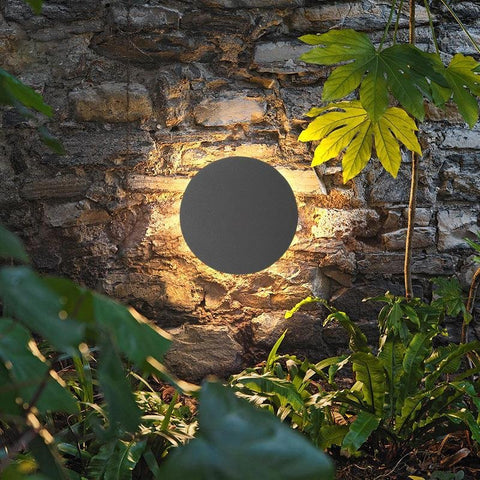 Backlit Flat Wall Light, Gray Cast Aluminum Outdoor Sconce