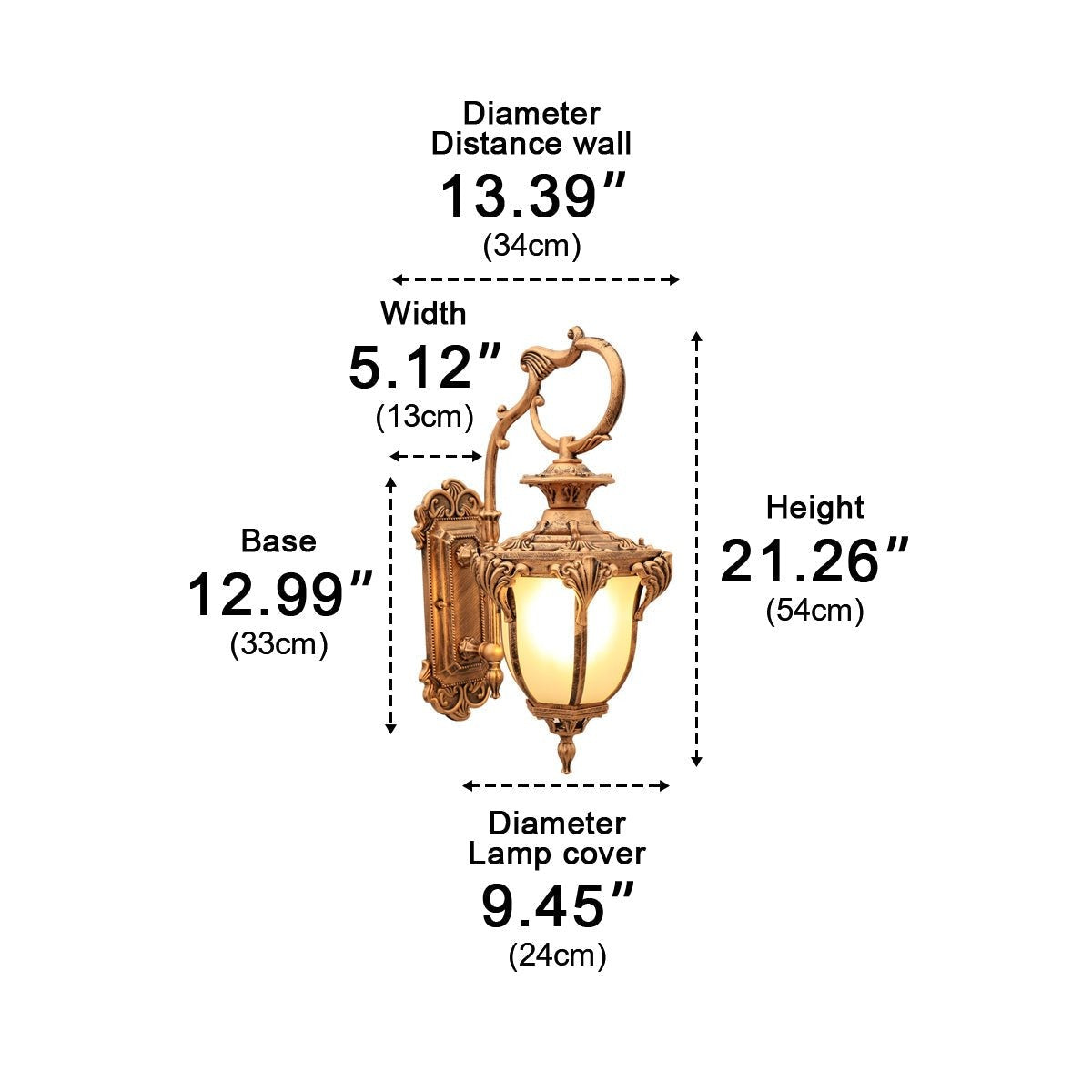 Baroque Palace Lantern Wall Light, Frosted Glass Porch Sconce 10