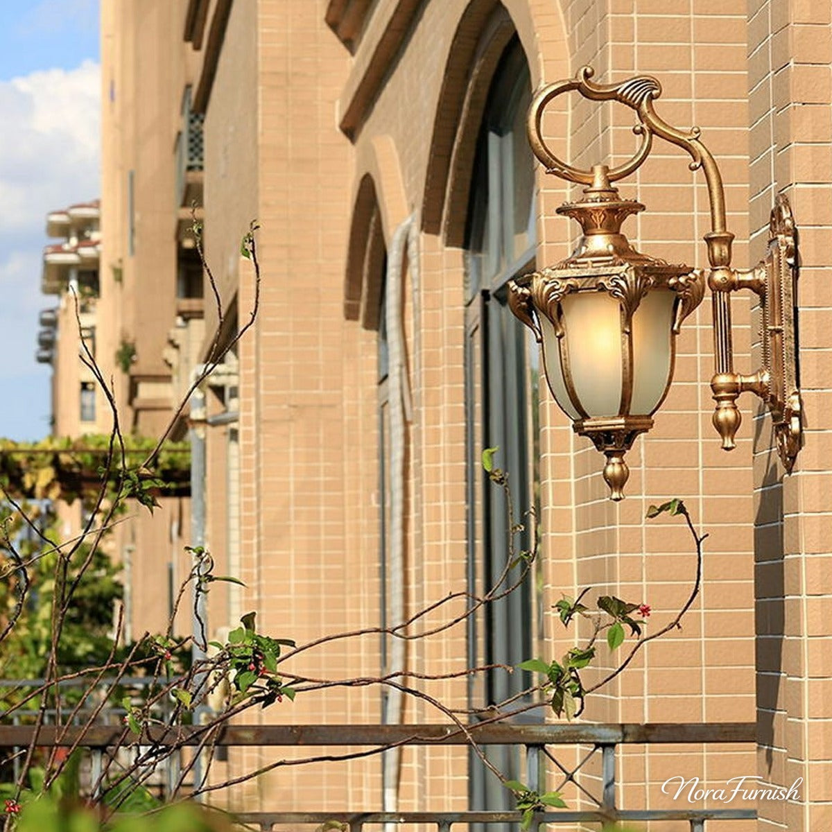 Baroque Palace Lantern Wall Light, Frosted Glass Porch Sconce 4