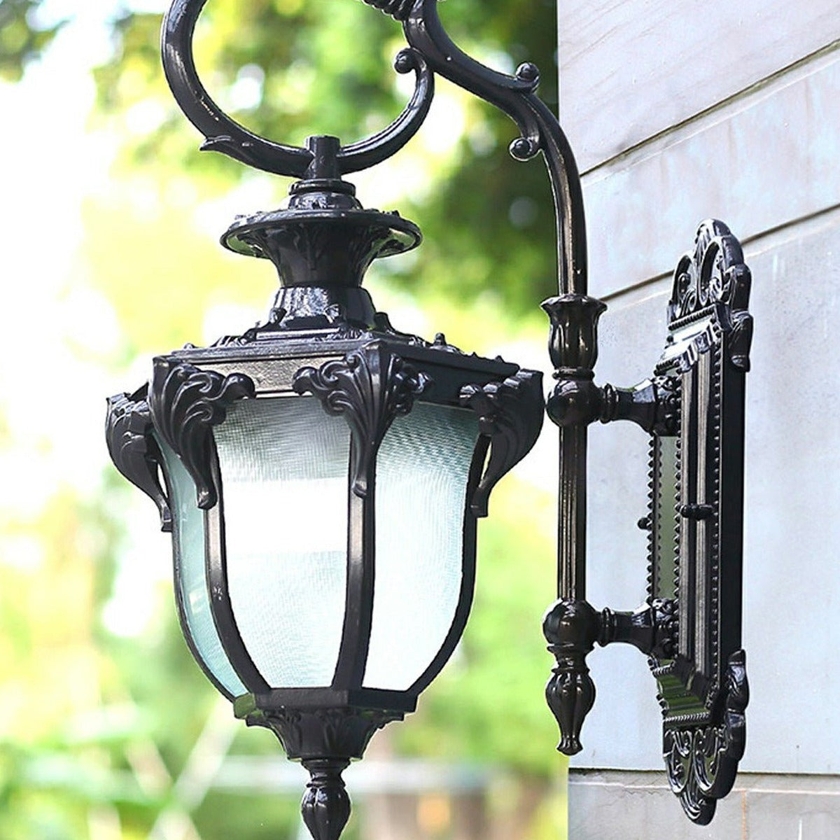 Baroque Palace Lantern Wall Light, Frosted Glass Porch Sconce 6