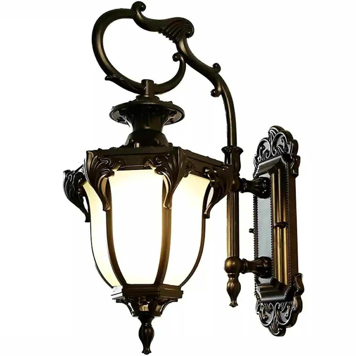 Baroque Palace Lantern Wall Light, Frosted Glass Porch Sconce 9