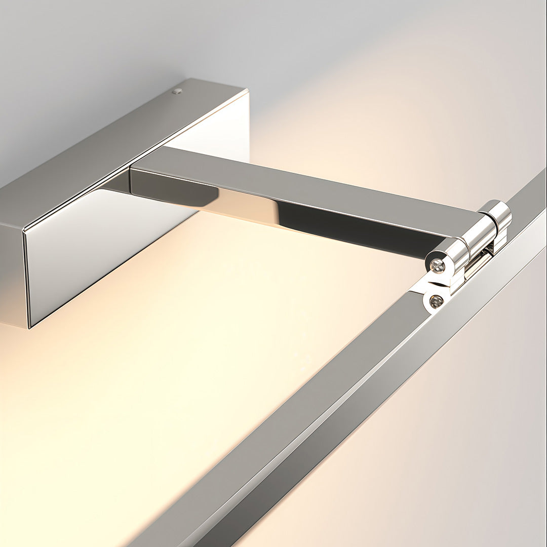 Polished Steel Vanity Light, Adjustable LED Mirror Bath Bar