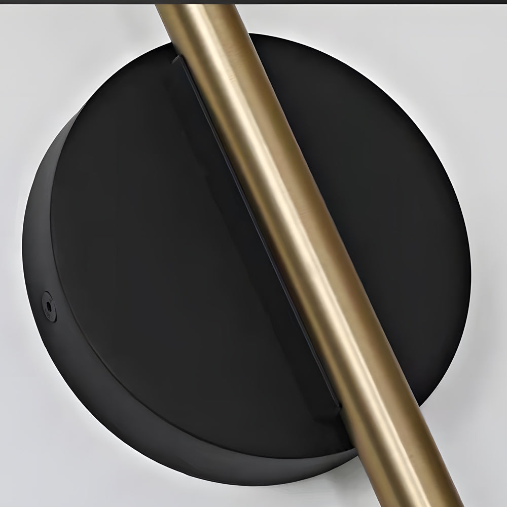 Pivoting Disc Wall Light, Black and Gold Aluminum Sconce