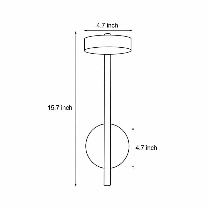 Pivoting Disc Wall Light, Black and Gold Aluminum Sconce
