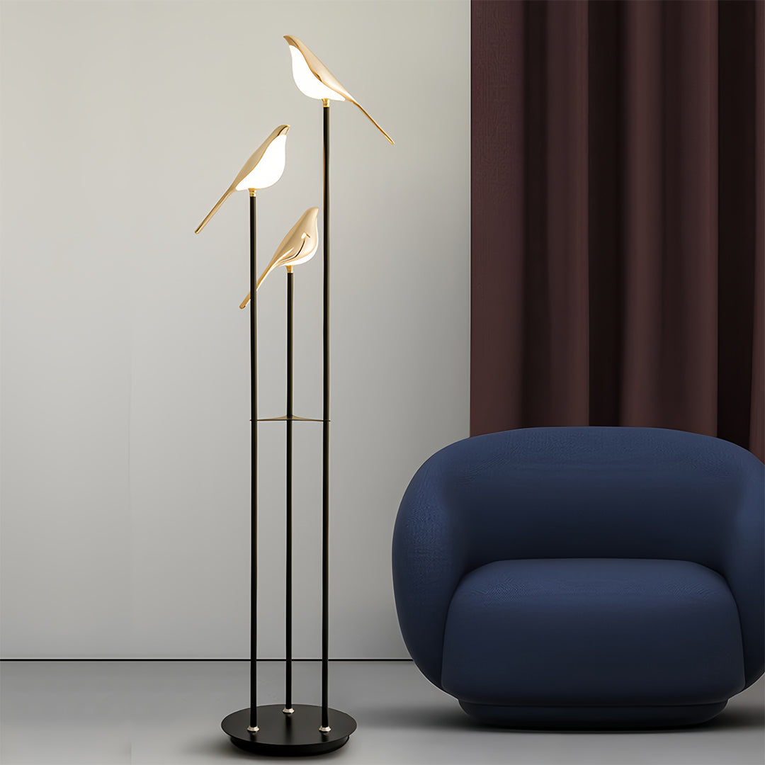 Bird Floor Lamp, Three Head Nordic Artistic Accent Light, view 5