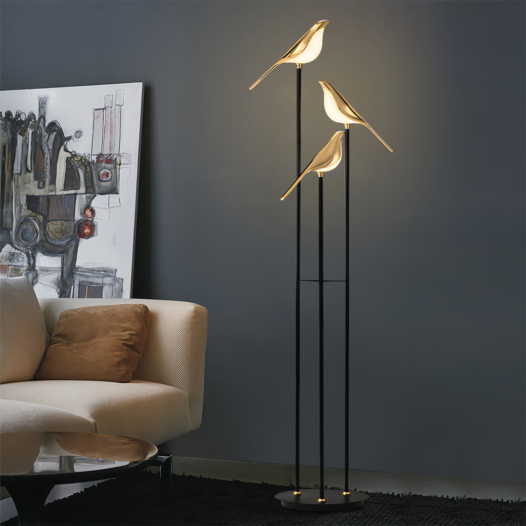 Bird Floor Lamp, Three Head Nordic Artistic Accent Light, view 4