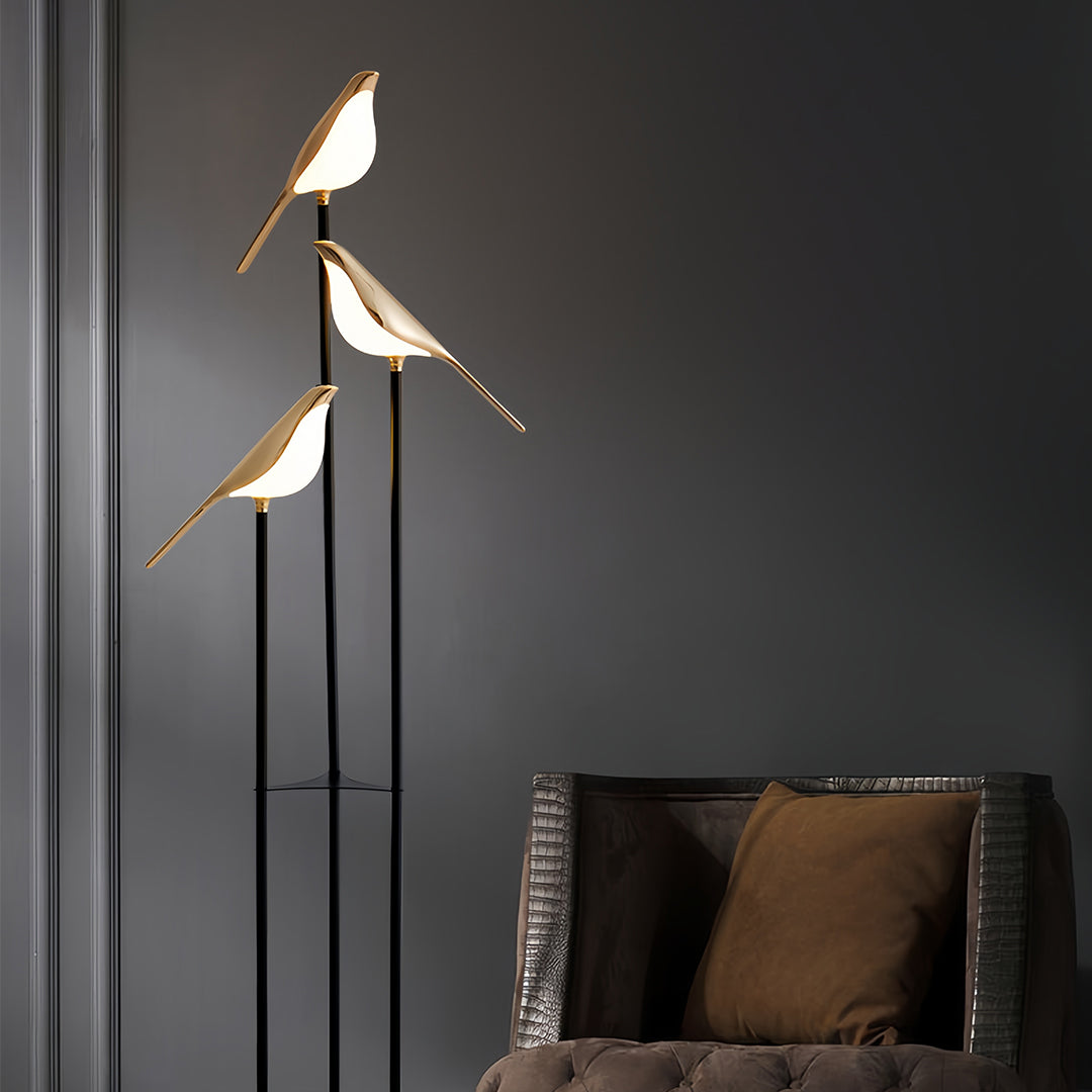 Bird Floor Lamp, Three Head Nordic Artistic Accent Light, view 3