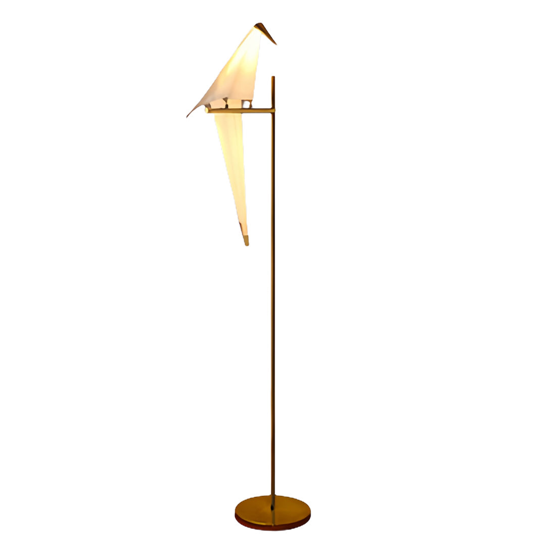 Origami Crane Bird Light, White Paper Fold LED Wall Sconce