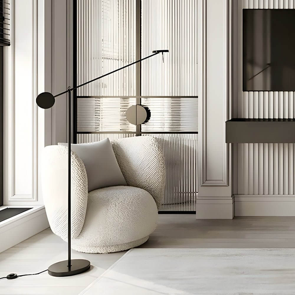 Adjustable Arm Floor Lamp, Black Slim LED Standing Light, view 2