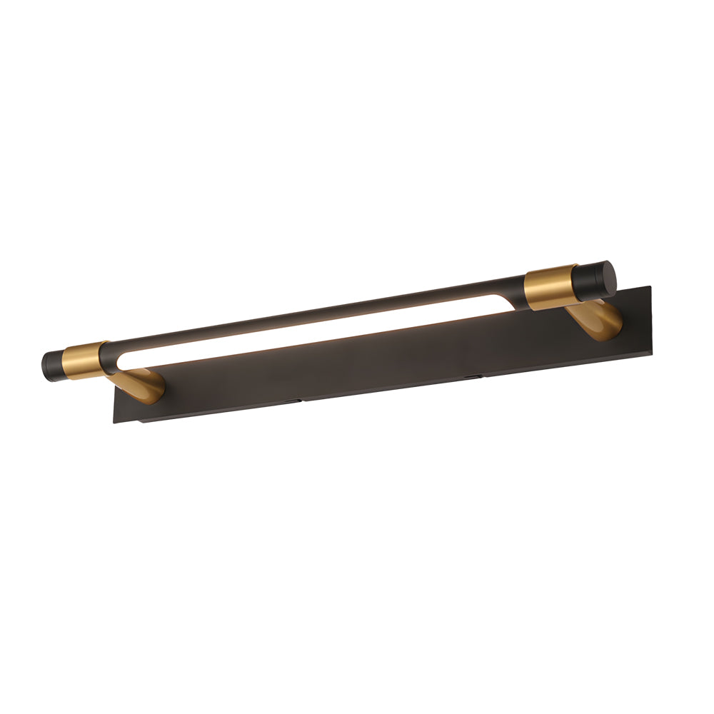 Slim Rotating Vanity Light, Black and Gold LED Bath Bar