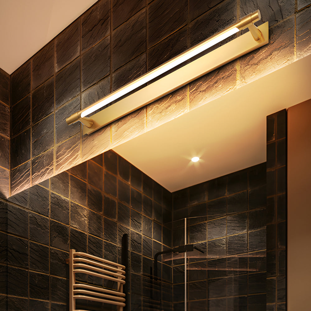 Slim Rotating Vanity Light, Black and Gold LED Bath Bar