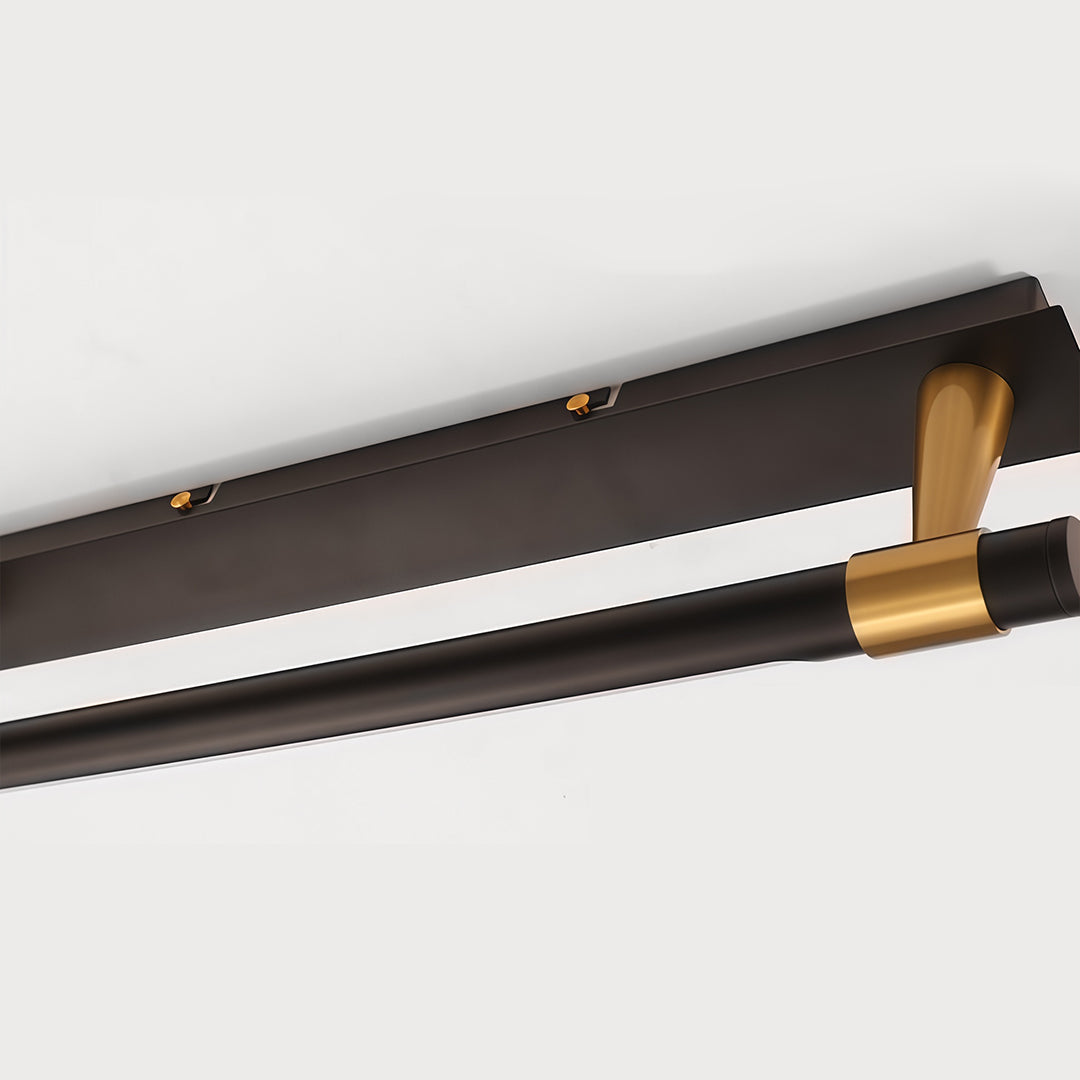 Slim Rotating Vanity Light, Black and Gold LED Bath Bar
