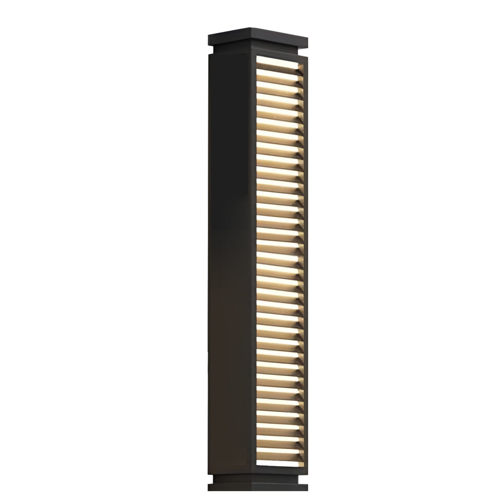Louvered Bollard Light, Stainless Steel Slatted Pathway Post, view 12