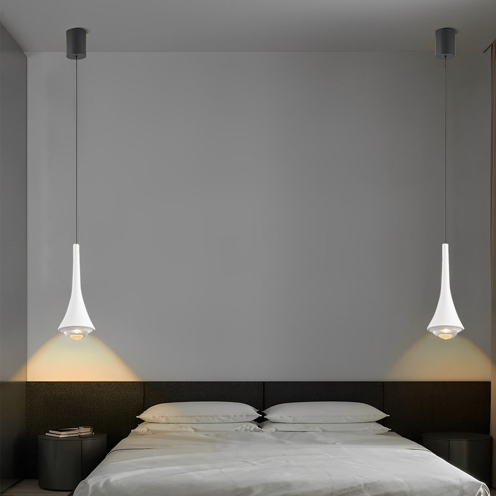 Flared Cone Mini Pendant Light, Aluminum and Glass Pendant Lamp 6