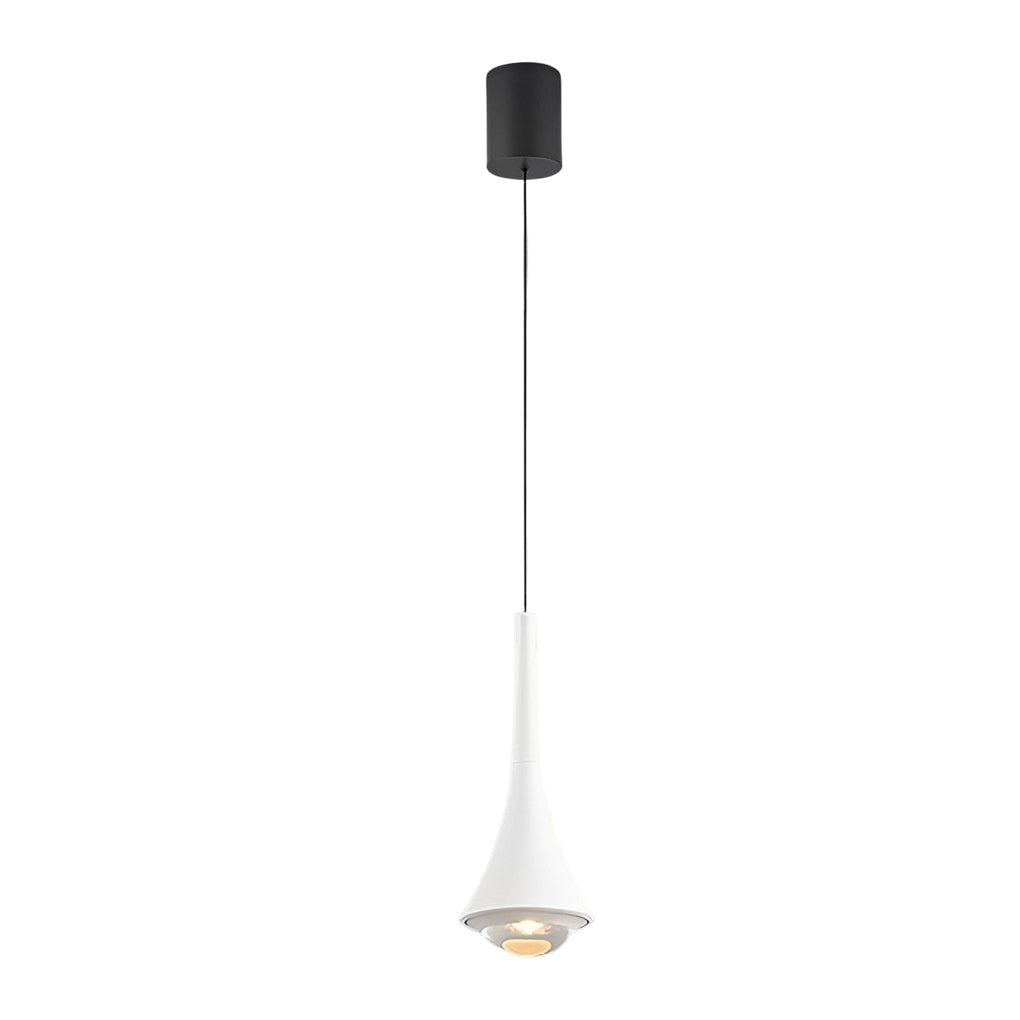 Flared Cone Mini Pendant Light, Aluminum and Glass Pendant Lamp 14