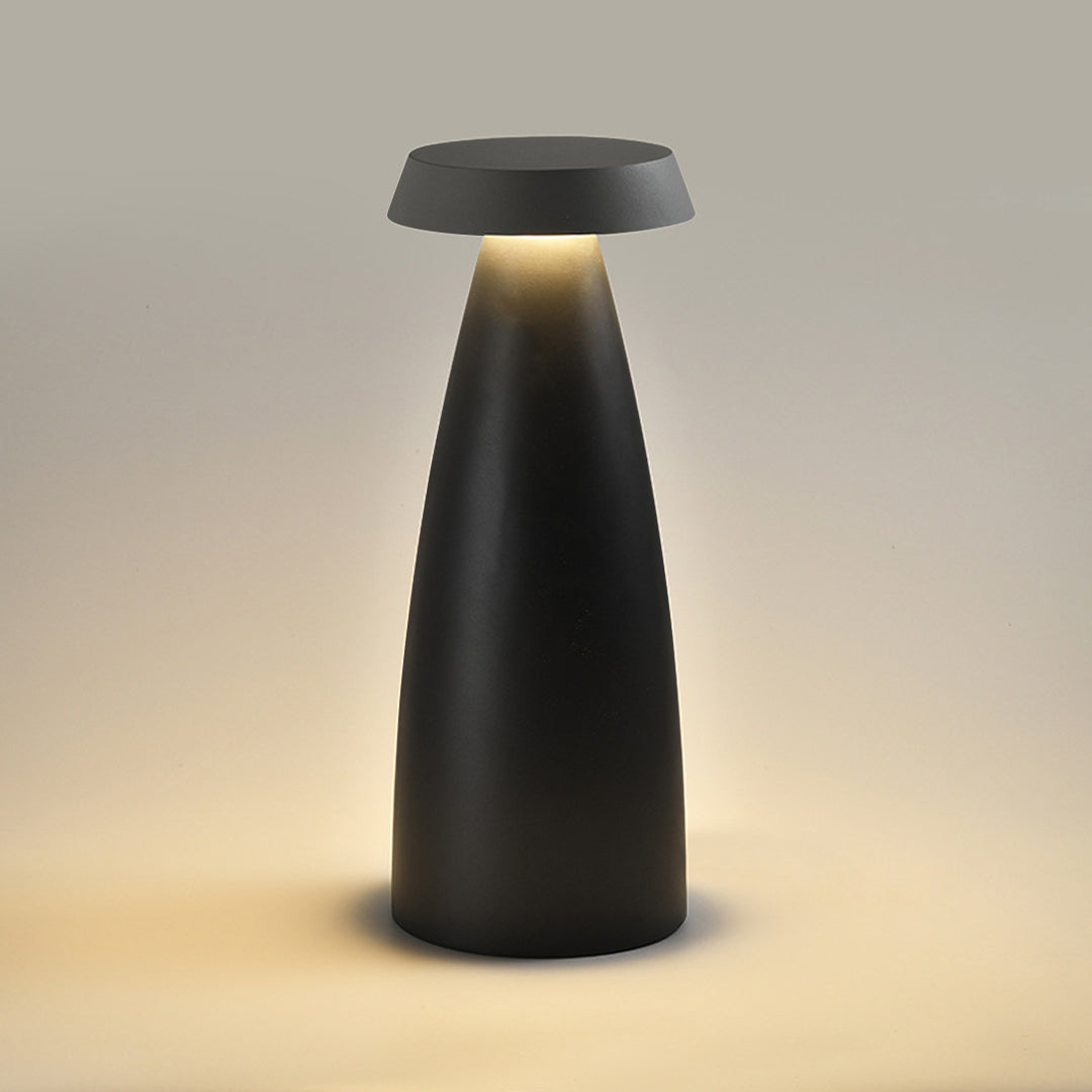 Tapered Cone Bollard Light, Sand Black Aluminum Pathway Light