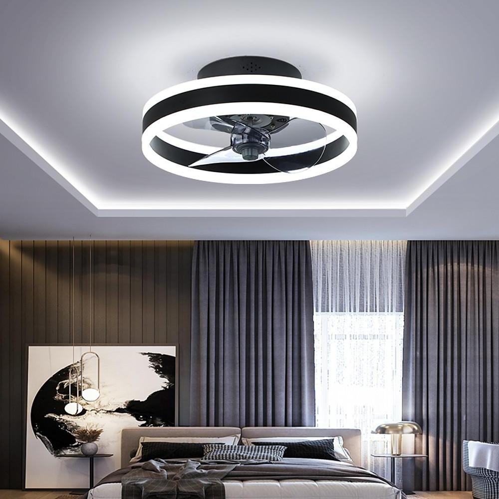 Halo Ring Ceiling Fan with Light, Low Profile Flush Mount Fan 4