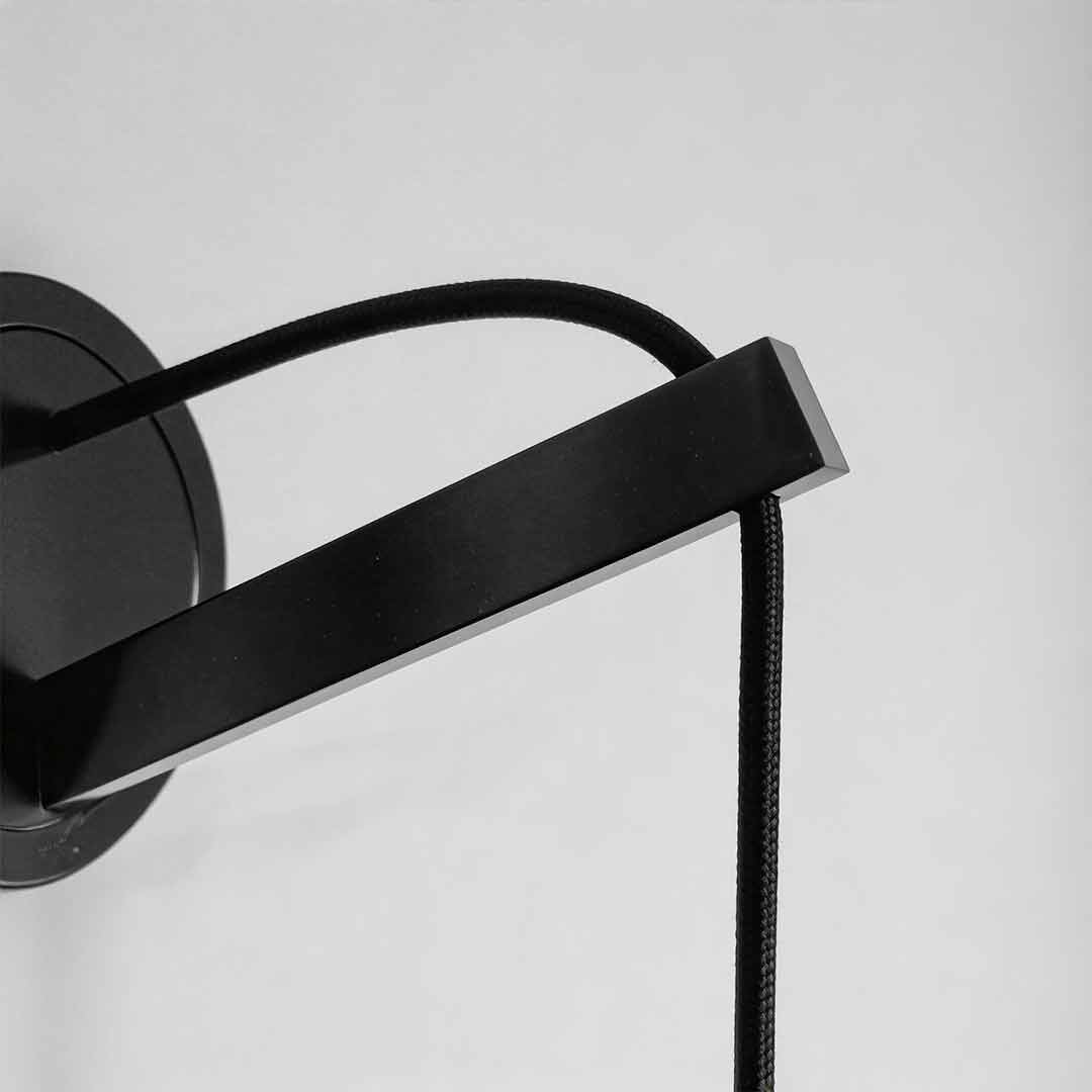 Suspended Cord Wall Lamp, Copper and Smoke Glass Light