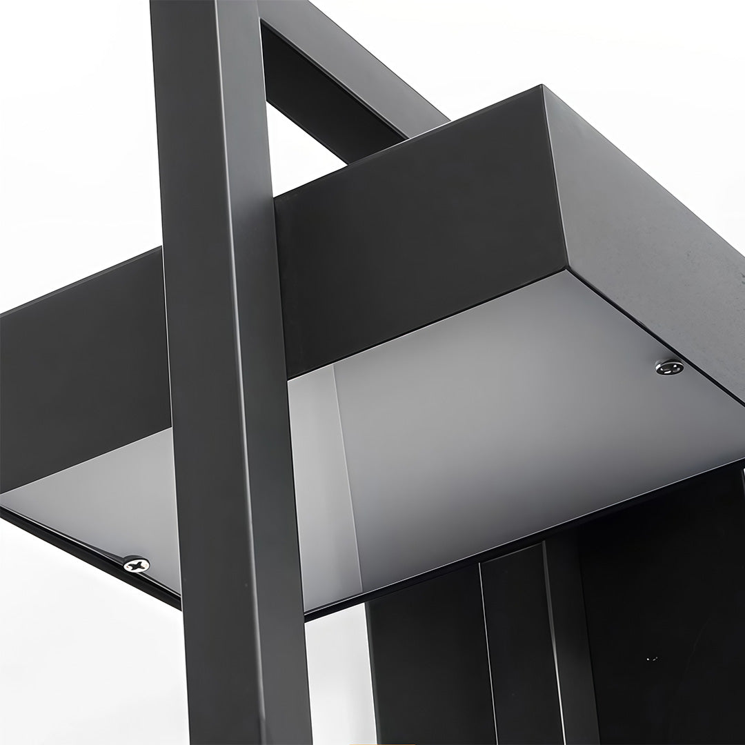 Open Frame Outdoor Wall Sconce, Black Stainless Steel LED Light 13