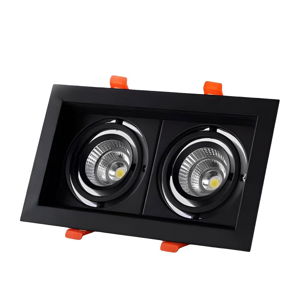 Twin Head Recessed Spotlight, Adjustable Aluminum Ceiling Light 14