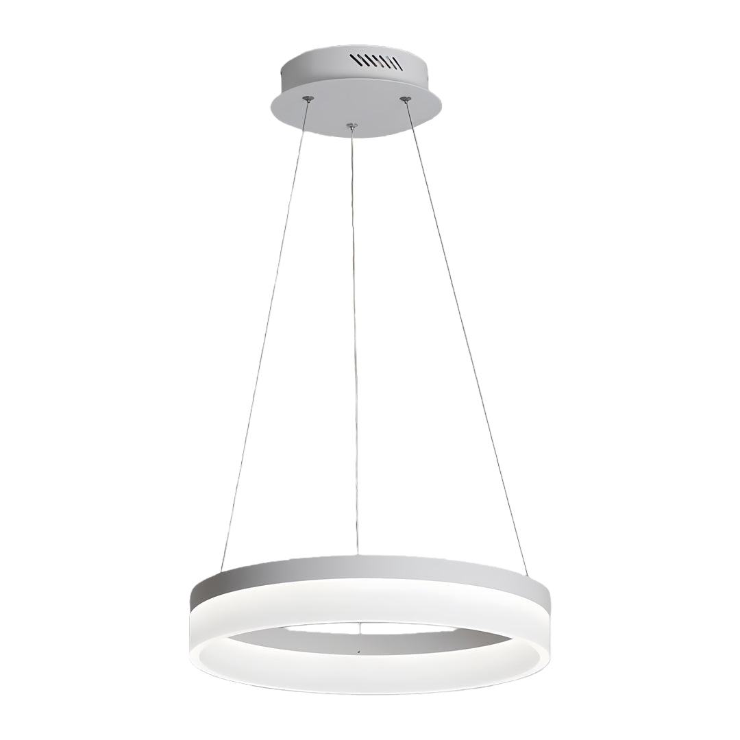 Black Ring Pendant Light, Aluminum and Acrylic LED