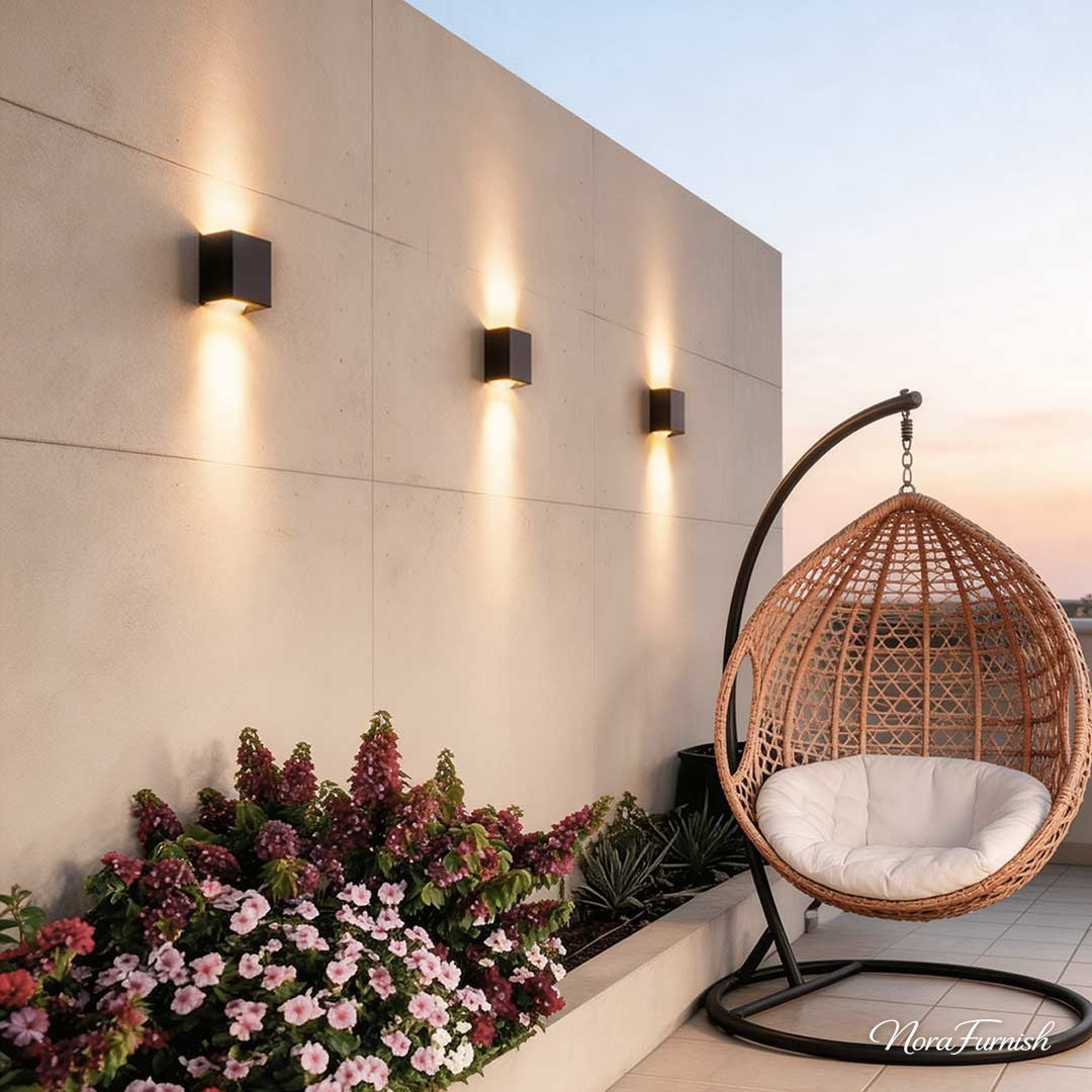Minimal Up and Down Wall Light, Black Cast Aluminum Sconce, view 2