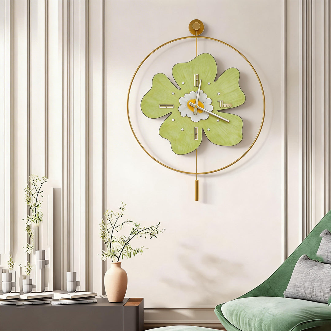 Blossom Ring Wall Clock Light, Aluminum Framed LED Wall Art