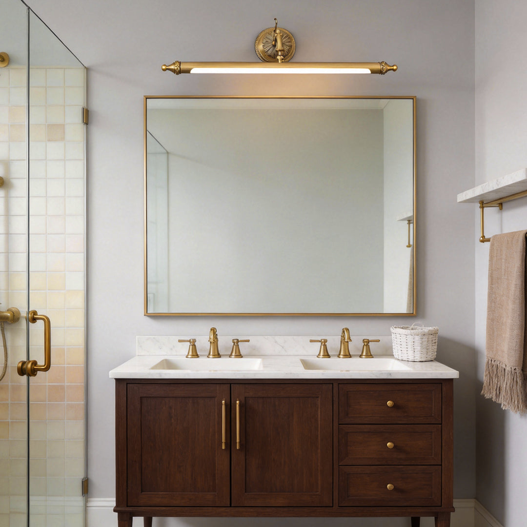Fluted Brass Vanity Light, Copper Bathroom Mirror Light