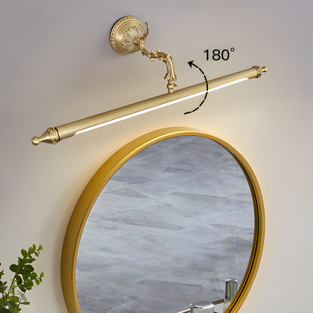 Fluted Brass Vanity Light, Copper Bathroom Mirror Light