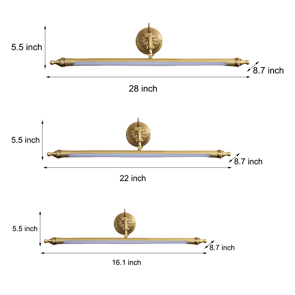 Fluted Brass Vanity Light, Copper Bathroom Mirror Light