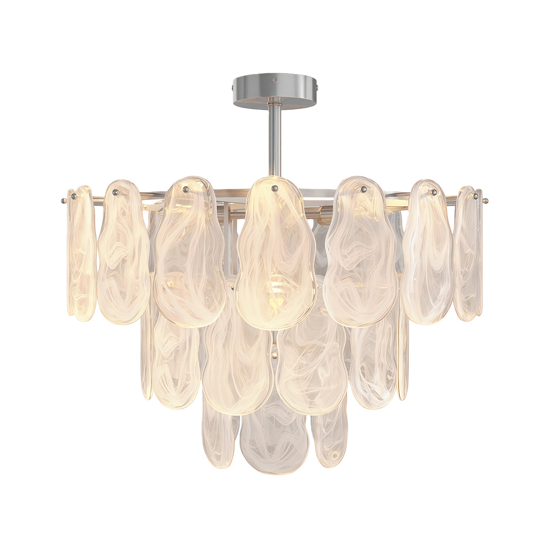 Cascading oval glass in brushed nickel