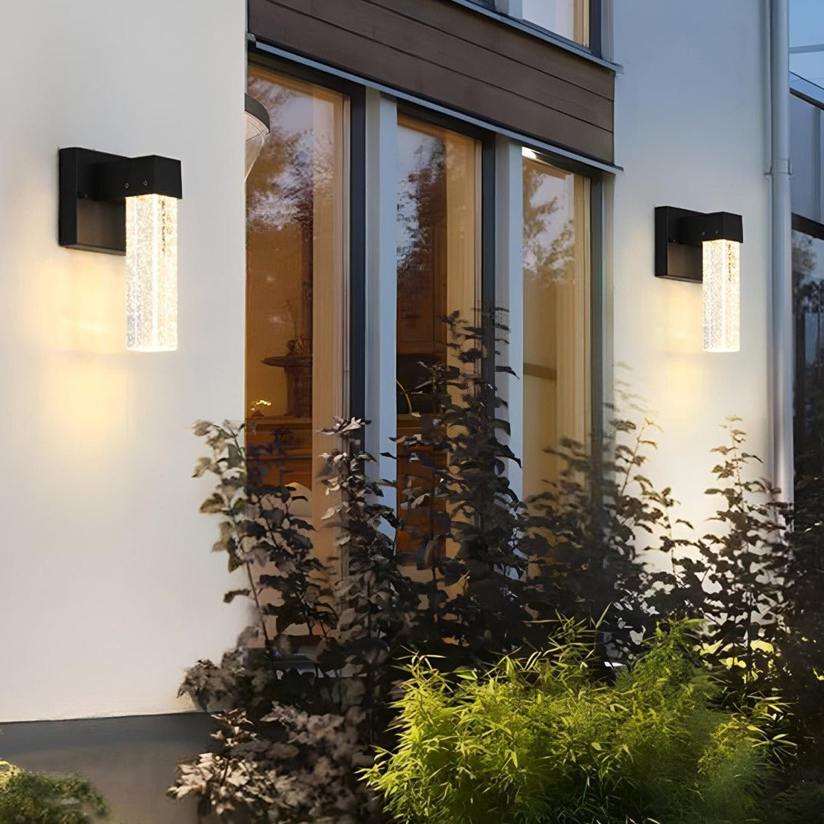 Bubble Crystal Column Wall Light, Black Die Cast Aluminum Sconce 2