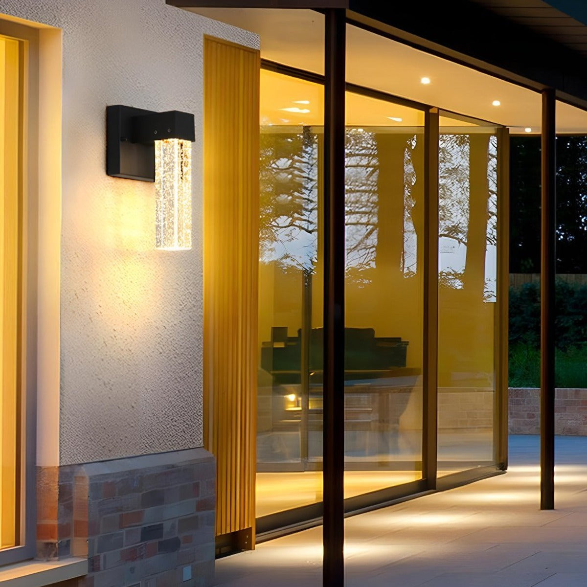 Bubble Crystal Column Wall Light, Black Die Cast Aluminum Sconce 5