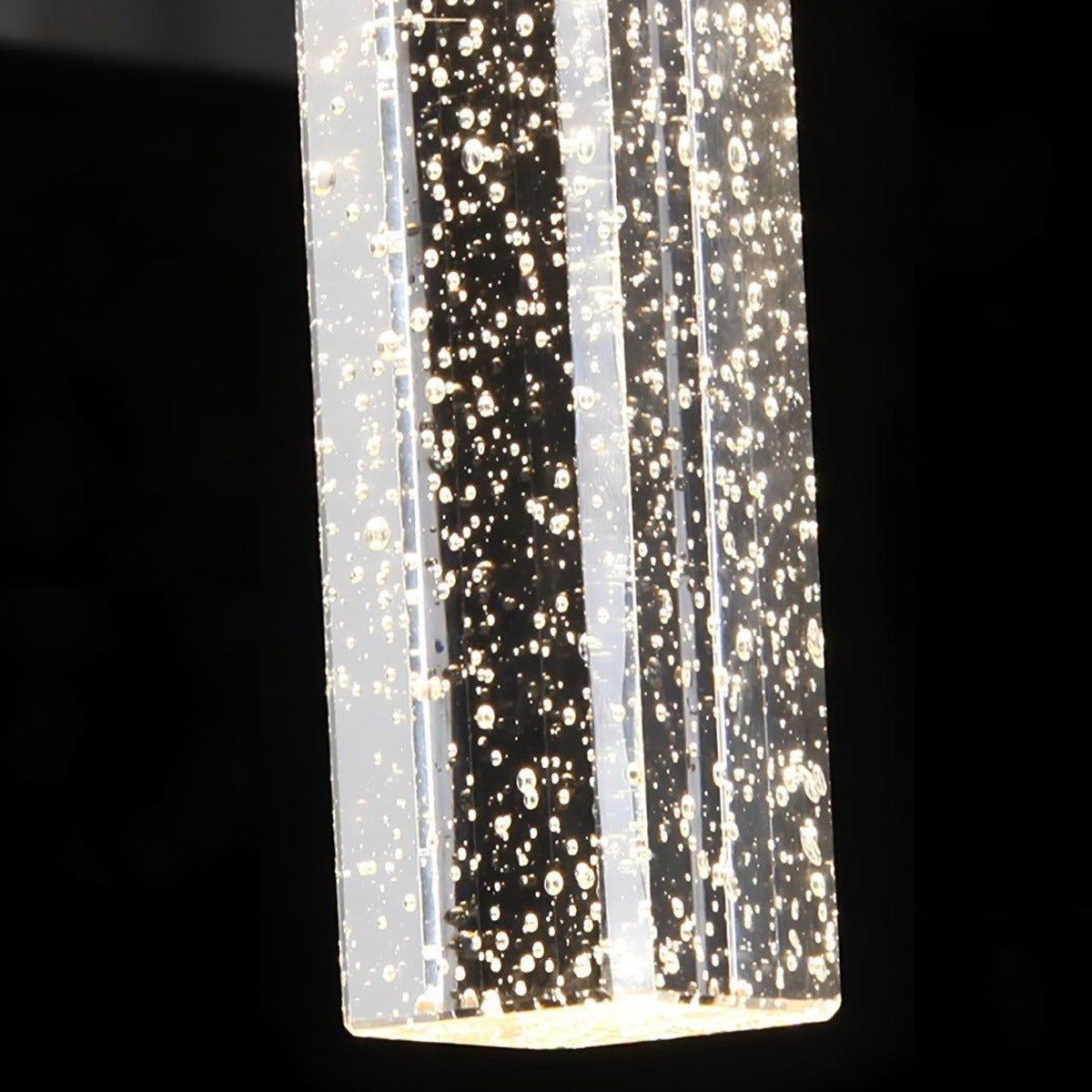 Bubble Crystal Column Wall Light, Black Die Cast Aluminum Sconce 7