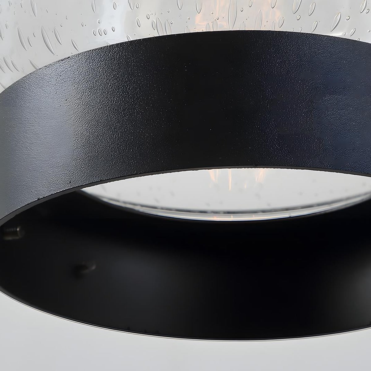 Bubble Glass Jar Lantern, Black Aluminum Gooseneck Porch Light 8