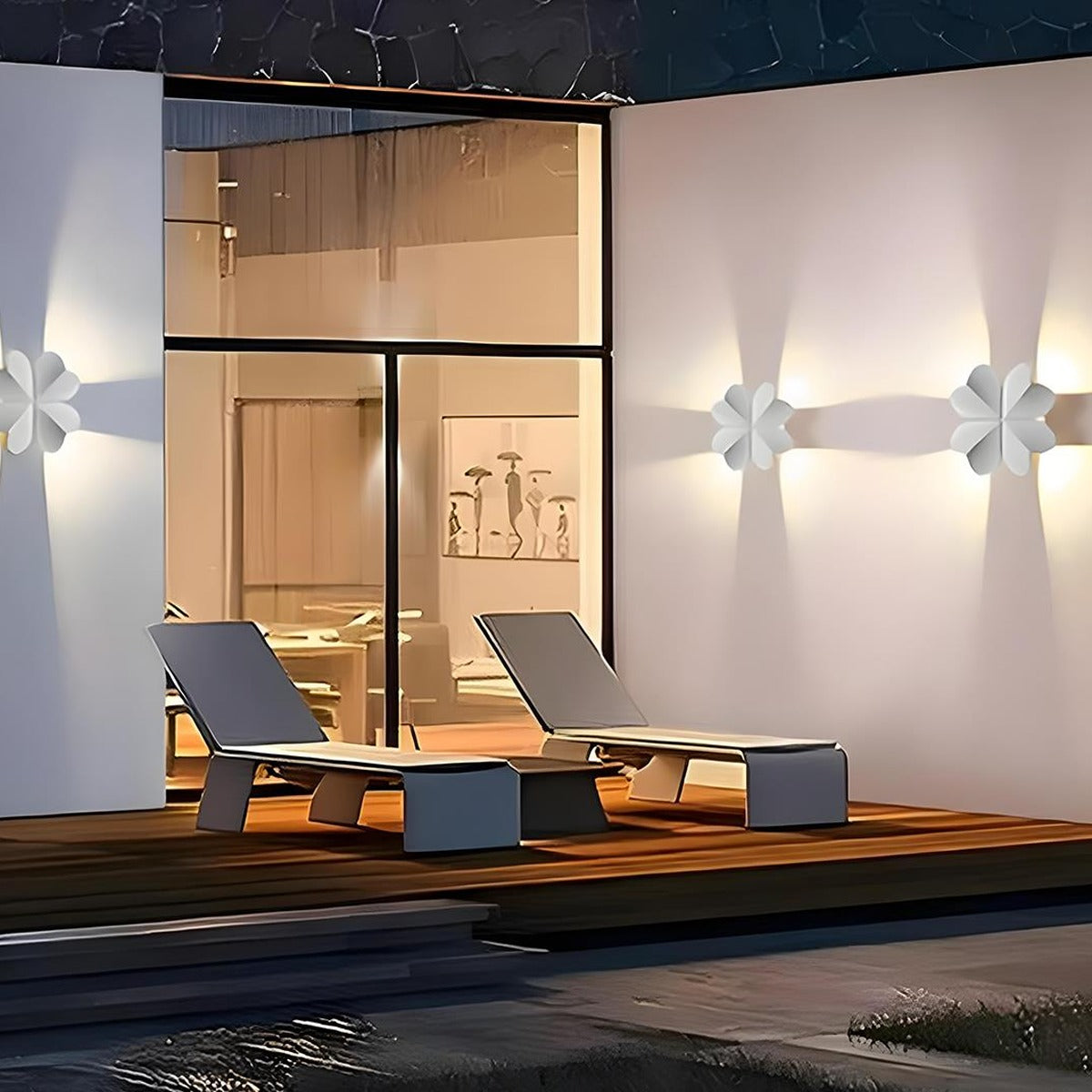Butterfly and Starfish Wall Light, Aluminum Outdoor Accent Sconce 11
