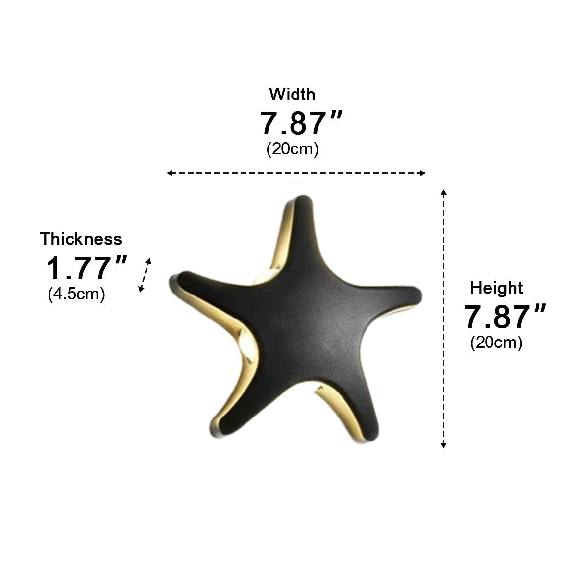 Butterfly and Starfish Wall Light, Aluminum Outdoor Accent Sconce 14