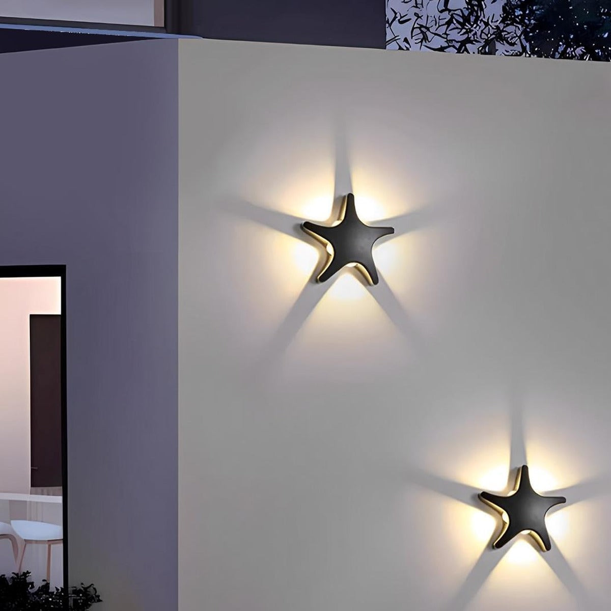 Butterfly and Starfish Wall Light, Aluminum Outdoor Accent Sconce 2