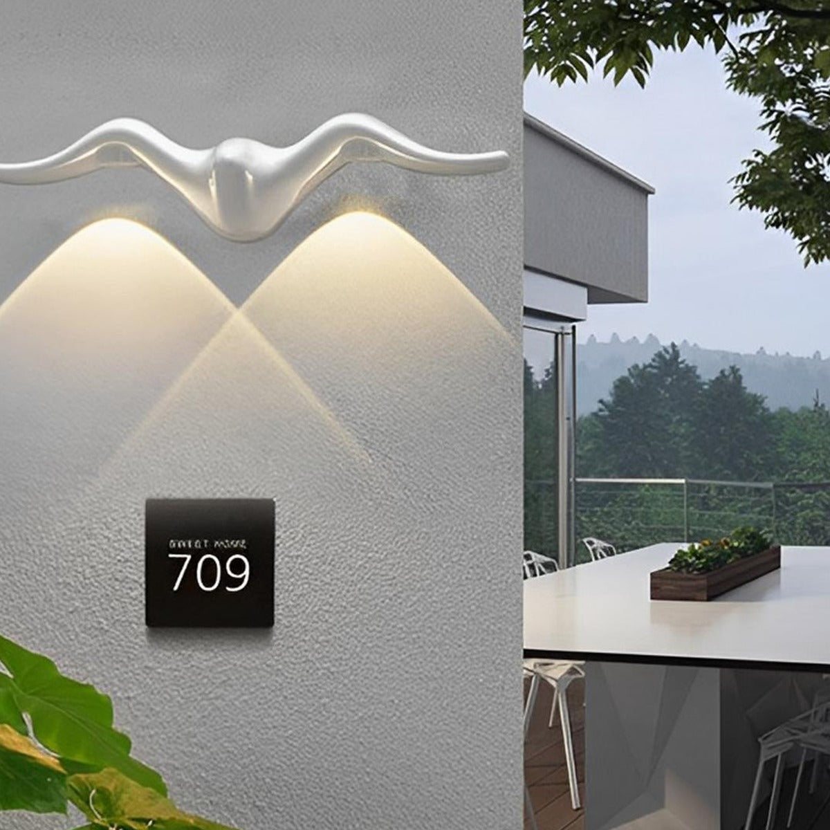 Butterfly and Starfish Wall Light, Aluminum Outdoor Accent Sconce 4