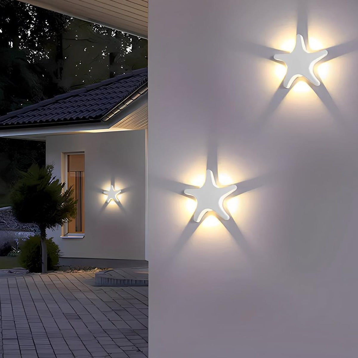 Butterfly and Starfish Wall Light, Aluminum Outdoor Accent Sconce 9